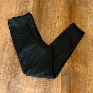 Gottex black faux leather leggings women’s medium excellent condition no flaws